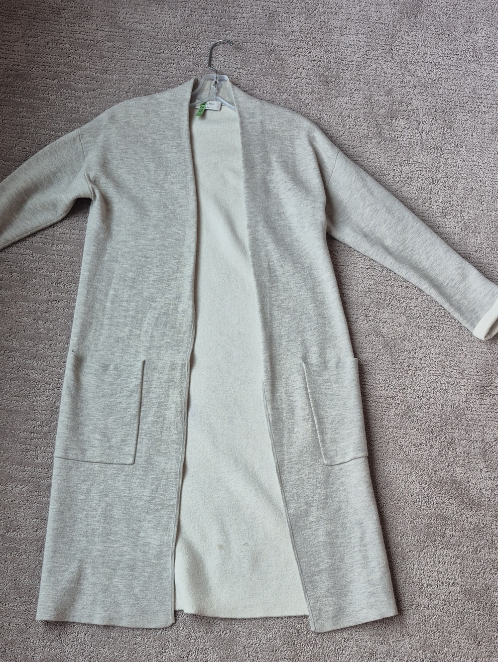 Babaton Light Gray Open-Front Long Cardigan